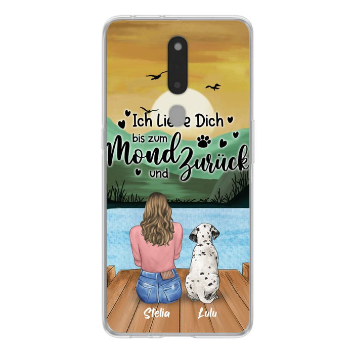 Custom Personalized Dog Mom Phone Case - Gifts For Dog Lover/ Mother's Day With Upto 5 Dogs - Ich Liebe Dich Bis Zum Mond Und Zurück - Case For Xiaomi/ Oppo/ Huawei