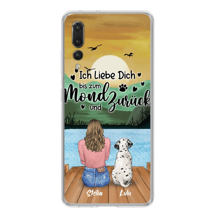 Custom Personalized Dog Mom Phone Case - Gifts For Dog Lover/ Mother's Day With Upto 5 Dogs - Ich Liebe Dich Bis Zum Mond Und Zurück - Case For Xiaomi/ Oppo/ Huawei