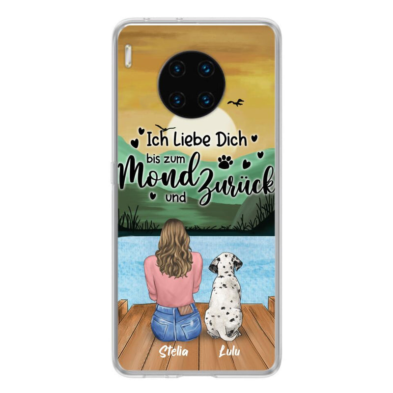 Personalized Dog Mom Phone Case - Mother's Day Gift For Dog Lover With Up to 5 Dogs - Ich Liebe Dich Bis Zum Mond Und Zurück - Case For Xiaomi/Oppo/Huawei