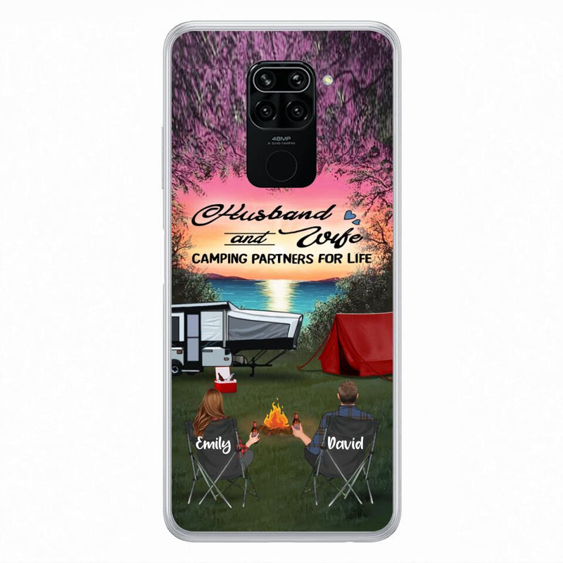 Personalized Camping Phone Case - Couple With Up to 3 Kids And 4 Pets - Gift Idea For Camping Lover - Husband And Wife Camping Partners For Life - Case For Xiaomi, Oppo And Huawei