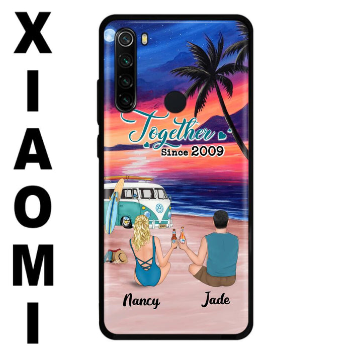 Personalized Beach Camping Phone Case - Gifts For Camping/Dog/Cat Lover With Up to 3 Kids And 3 Pets - This Is Our Happy Place - Case For Xiaomi, Huawei And Oppo