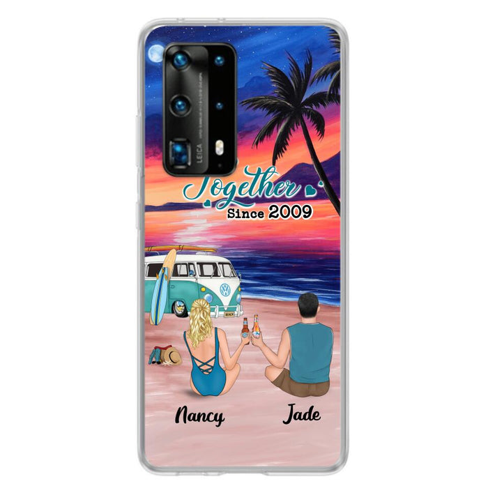 Personalized Beach Camping Phone Case - Gifts For Camping/Dog/Cat Lover With Up to 3 Kids And 3 Pets - This Is Our Happy Place - Case For Xiaomi, Huawei And Oppo