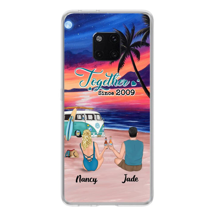 Personalized Beach Camping Phone Case - Gifts For Camping/Dog/Cat Lover With Up to 3 Kids And 3 Pets - This Is Our Happy Place - Case For Xiaomi, Huawei And Oppo