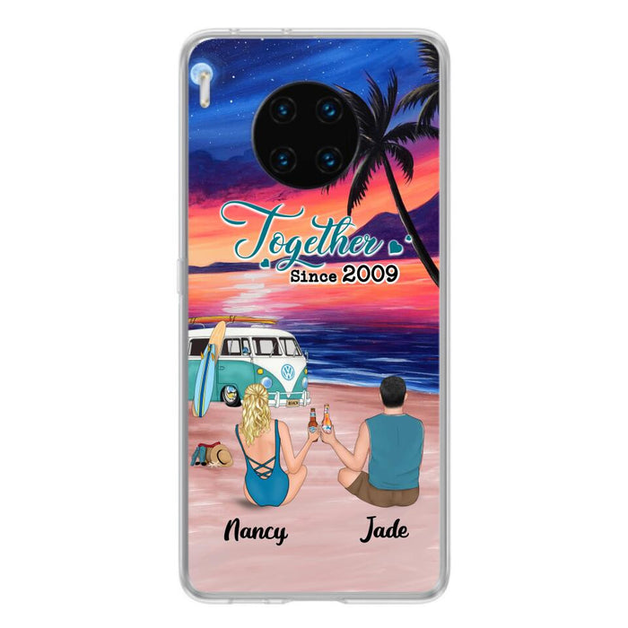 Personalized Beach Camping Phone Case - Gifts For Camping/Dog/Cat Lover With Up to 3 Kids And 3 Pets - This Is Our Happy Place - Case For Xiaomi, Huawei And Oppo