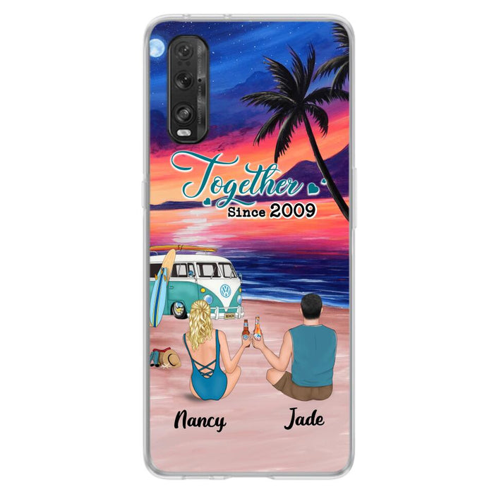 Personalized Beach Camping Phone Case - Gifts For Camping/Dog/Cat Lover With Up to 3 Kids And 3 Pets - This Is Our Happy Place - Case For Xiaomi, Huawei And Oppo