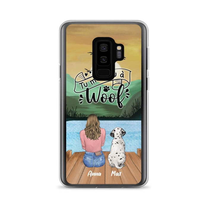 Custom Personalized Dog Mom Phone Case - Gifts For Dog Lover/ Mother's Day With Upto 5 Dogs - Tu m'á eu à Woof