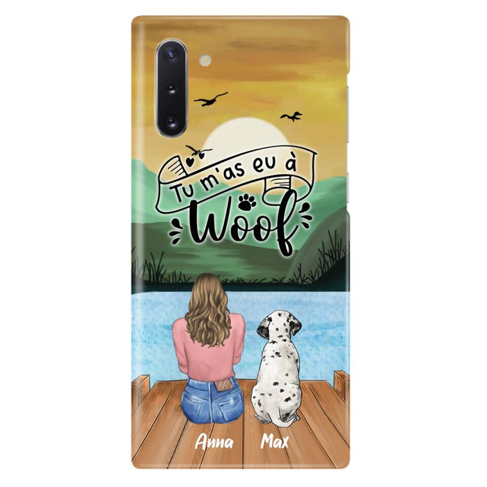 Custom Personalized Dog Mom Phone Case - Gifts For Dog Lover/ Mother's Day With Upto 5 Dogs - Tu m'á eu à Woof