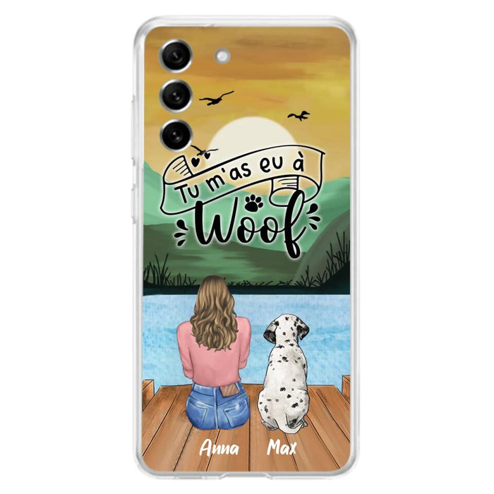 Custom Personalized Dog Mom Phone Case - Gifts For Dog Lover/ Mother's Day With Upto 5 Dogs - Tu m'á eu à Woof