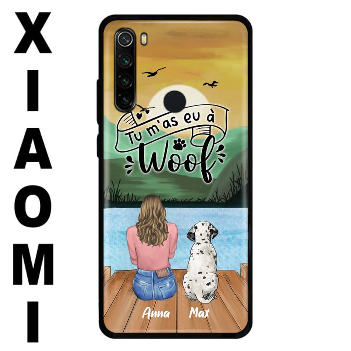 Custom Personalized Dog Mom Phone Case - Gifts For Dog Lover/ Mother's Day With Upto 5 Dogs - Tu M'á Eu À Woof - Case For Xiaomi/ Oppo/ Huawei