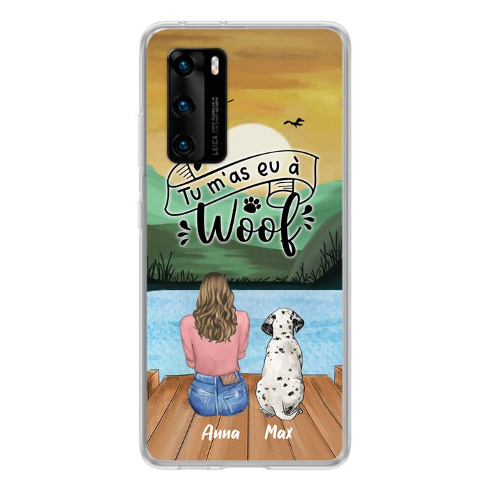 Custom Personalized Dog Mom Phone Case - Gifts For Dog Lover/ Mother's Day With Upto 5 Dogs - Tu M'á Eu À Woof - Case For Xiaomi/ Oppo/ Huawei