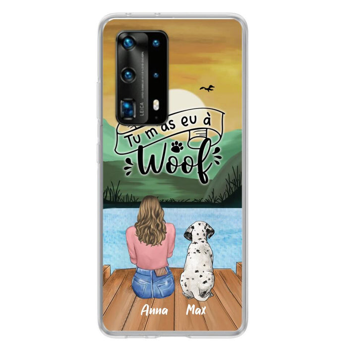 Custom Personalized Dog Mom Phone Case - Gifts For Dog Lover/ Mother's Day With Upto 5 Dogs - Tu M'á Eu À Woof - Case For Xiaomi/ Oppo/ Huawei