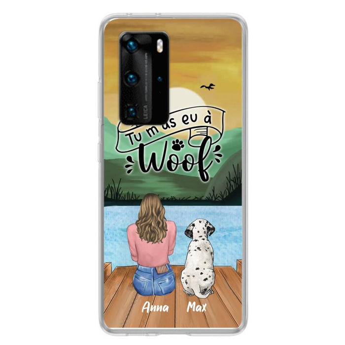 Custom Personalized Dog Mom Phone Case - Gifts For Dog Lover/ Mother's Day With Upto 5 Dogs - Tu M'á Eu À Woof - Case For Xiaomi/ Oppo/ Huawei