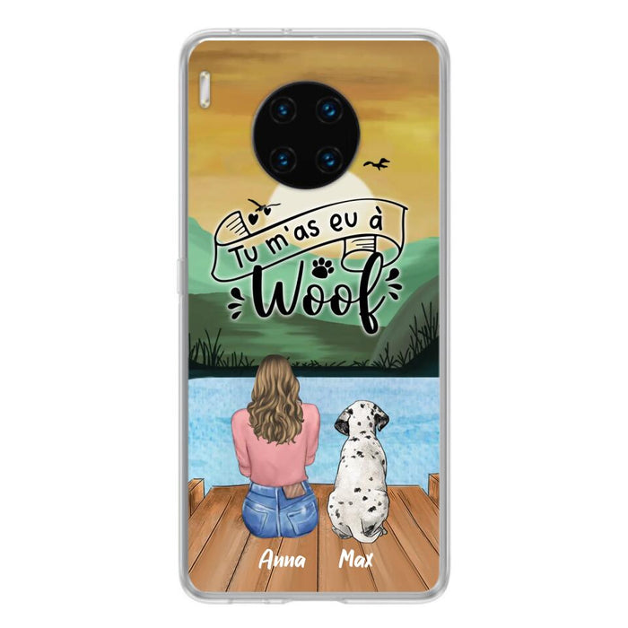 Custom Personalized Dog Mom Phone Case - Gifts For Dog Lover/ Mother's Day With Upto 5 Dogs - Tu M'á Eu À Woof - Case For Xiaomi/ Oppo/ Huawei