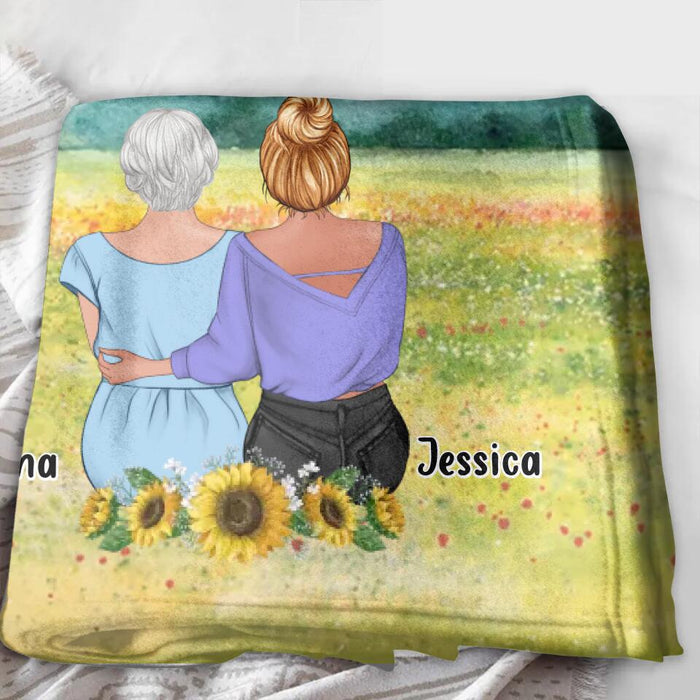 Custom Personalized Mom & Daughter Quilt/Single Layer Fleece Blanket/Pillow Cover - Mother's Day Gift Idea From Daughter - Dear Mom Great Job I'm Awesome