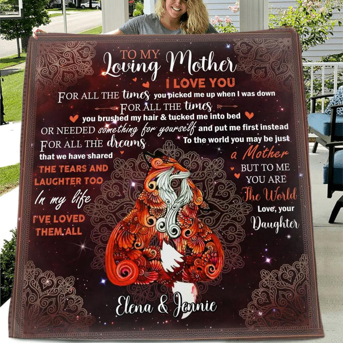 Custom Personalized Loving Mother Quilt/Single Layer Fleece Blanket - Gift Idea For Mother's Day - To My Loving Mother I Love You