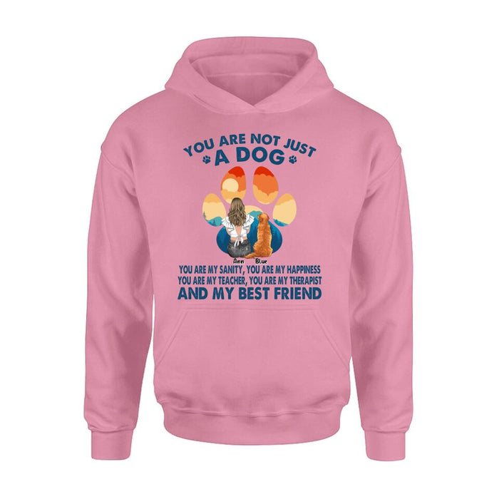 Custom Personalized Dog Mom T-Shirt/ Long sleeve/ Sweatshirt/ Hoodie - Gift Idea For Dog Lover/ Mother's Day - Upto 4 Dogs - You Are Not Just A Dog