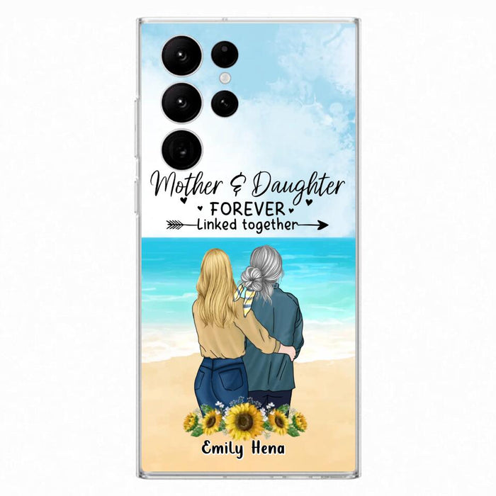 Custom Personalized Mom & Daughter Phone Case - Mother's Day Gift Idea From Daughter - Mother & Daughter Forever Linked Together - Cases For iPhone/Samsung