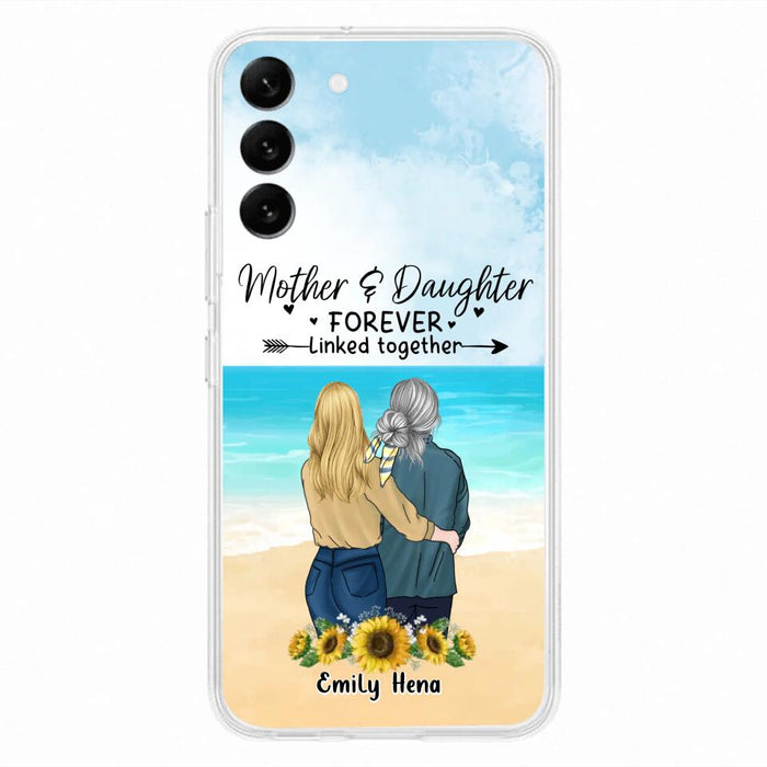 Custom Personalized Mom & Daughter Phone Case - Mother's Day Gift Idea From Daughter - Mother & Daughter Forever Linked Together - Cases For iPhone/Samsung