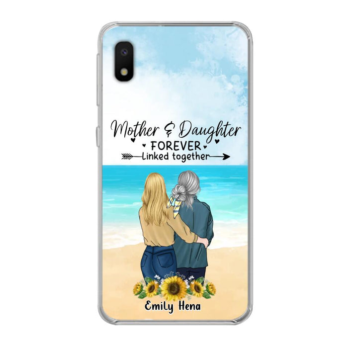 Custom Personalized Mom & Daughter Phone Case - Mother's Day Gift Idea From Daughter - Mother & Daughter Forever Linked Together - Cases For iPhone/Samsung