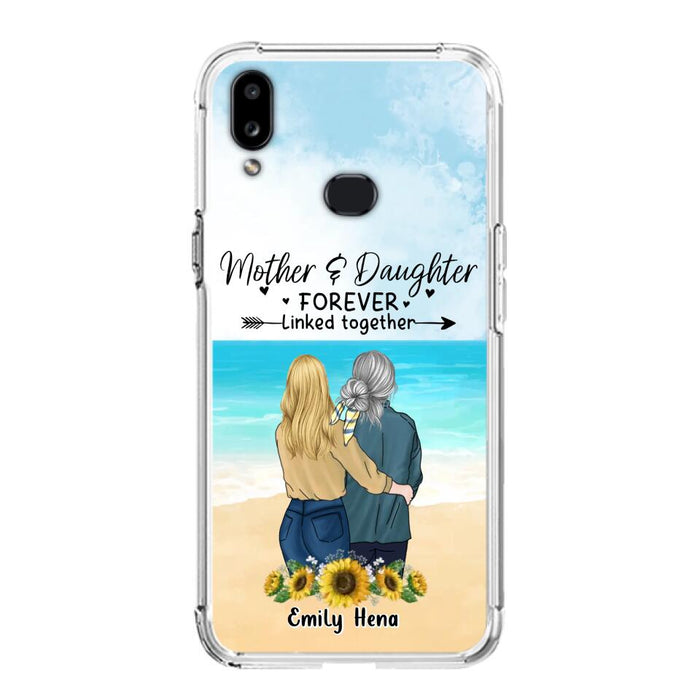 Custom Personalized Mom & Daughter Phone Case - Mother's Day Gift Idea From Daughter - Mother & Daughter Forever Linked Together - Cases For iPhone/Samsung