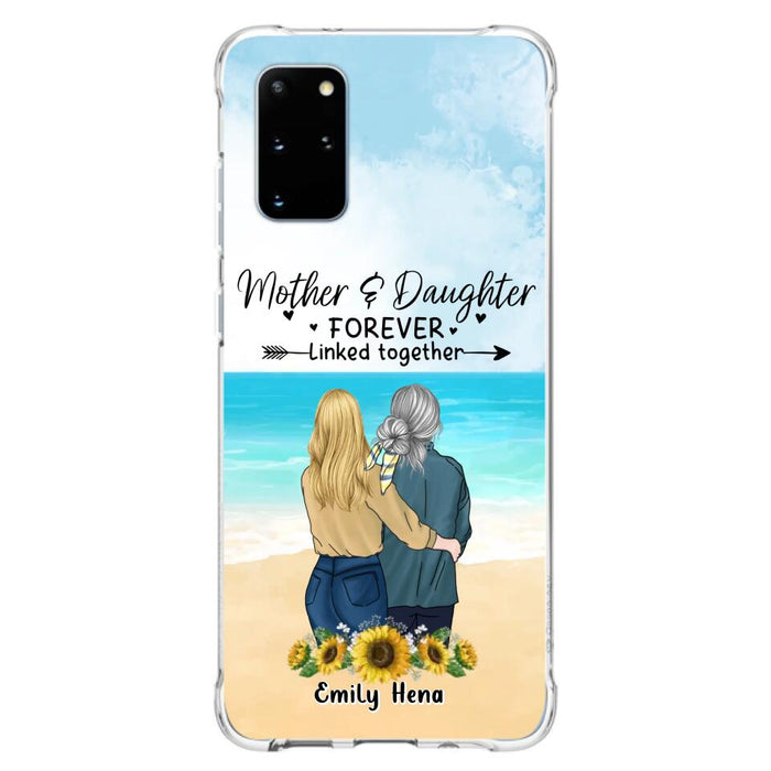 Custom Personalized Mom & Daughter Phone Case - Mother's Day Gift Idea From Daughter - Mother & Daughter Forever Linked Together - Cases For iPhone/Samsung