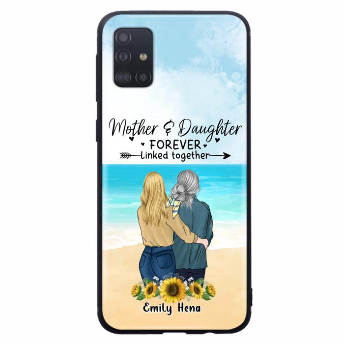 Custom Personalized Mom & Daughter Phone Case - Mother's Day Gift Idea From Daughter - Mother & Daughter Forever Linked Together - Cases For iPhone/Samsung