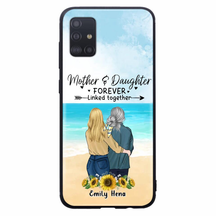 Custom Personalized Mom & Daughter Phone Case - Mother's Day Gift Idea From Daughter - Mother & Daughter Forever Linked Together - Cases For iPhone/Samsung