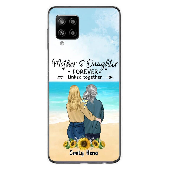 Custom Personalized Mom & Daughter Phone Case - Mother's Day Gift Idea From Daughter - Mother & Daughter Forever Linked Together - Cases For iPhone/Samsung