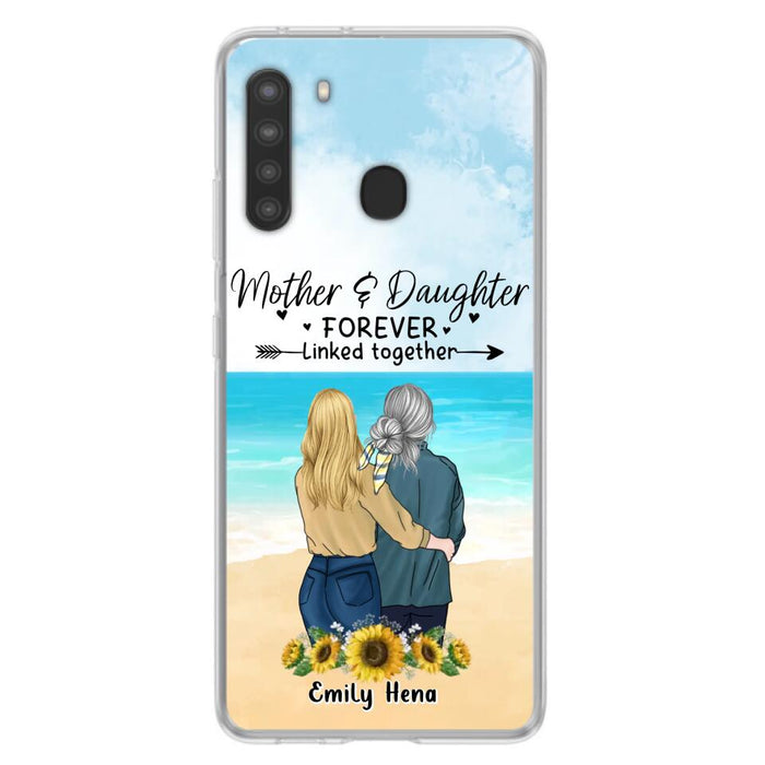 Custom Personalized Mom & Daughter Phone Case - Mother's Day Gift Idea From Daughter - Mother & Daughter Forever Linked Together - Cases For iPhone/Samsung