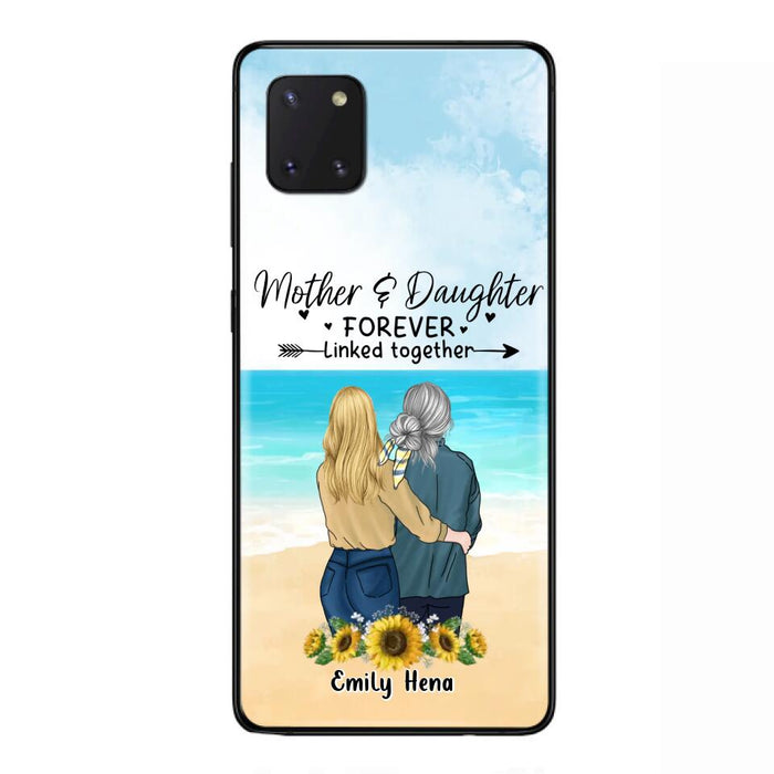 Custom Personalized Mom & Daughter Phone Case - Mother's Day Gift Idea From Daughter - Mother & Daughter Forever Linked Together - Cases For iPhone/Samsung