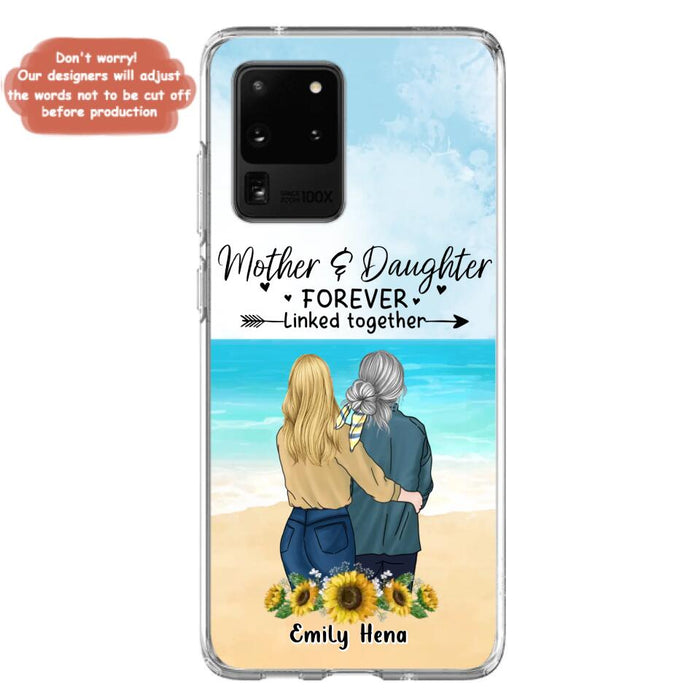 Custom Personalized Mom & Daughter Phone Case - Mother's Day Gift Idea From Daughter - Mother & Daughter Forever Linked Together - Cases For iPhone/Samsung