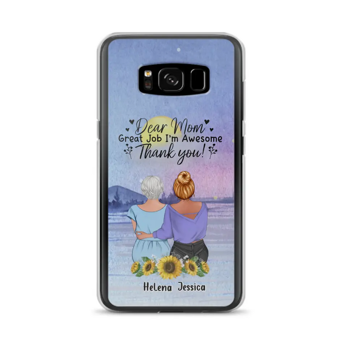 Custom Personalized Mom & Daughter Phone Case - Mother's Day Gift Idea From Daughter - Dear Mom Great Job I'm Awesome - Cases For iPhone/Samsung