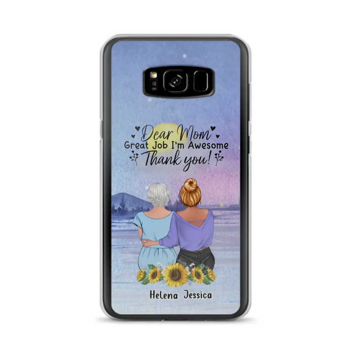 Custom Personalized Mom & Daughter Phone Case - Mother's Day Gift Idea From Daughter - Dear Mom Great Job I'm Awesome - Cases For iPhone/Samsung