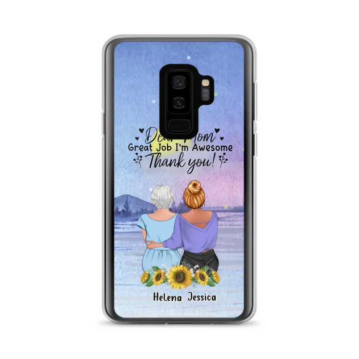 Custom Personalized Mom & Daughter Phone Case - Mother's Day Gift Idea From Daughter - Dear Mom Great Job I'm Awesome - Cases For iPhone/Samsung