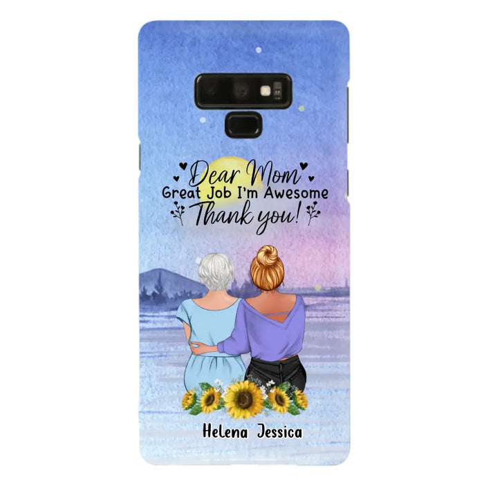 Custom Personalized Mom & Daughter Phone Case - Mother's Day Gift Idea From Daughter - Dear Mom Great Job I'm Awesome - Cases For iPhone/Samsung