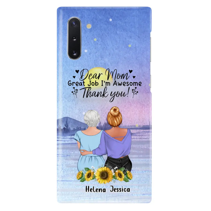 Custom Personalized Mom & Daughter Phone Case - Mother's Day Gift Idea From Daughter - Dear Mom Great Job I'm Awesome - Cases For iPhone/Samsung