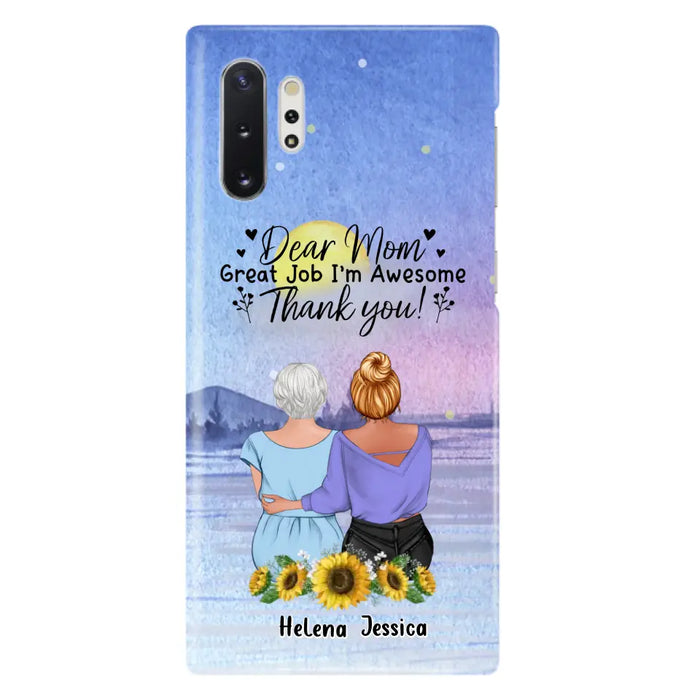 Custom Personalized Mom & Daughter Phone Case - Mother's Day Gift Idea From Daughter - Dear Mom Great Job I'm Awesome - Cases For iPhone/Samsung