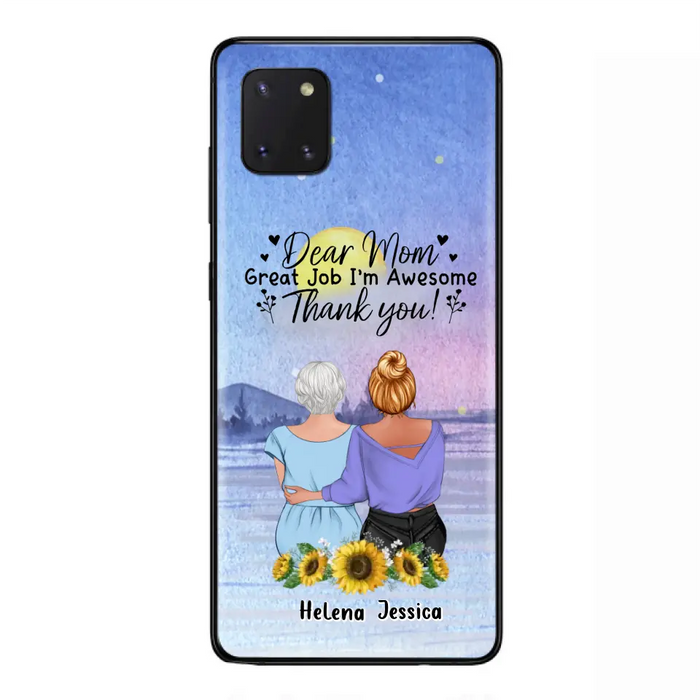 Custom Personalized Mom & Daughter Phone Case - Mother's Day Gift Idea From Daughter - Dear Mom Great Job I'm Awesome - Cases For iPhone/Samsung