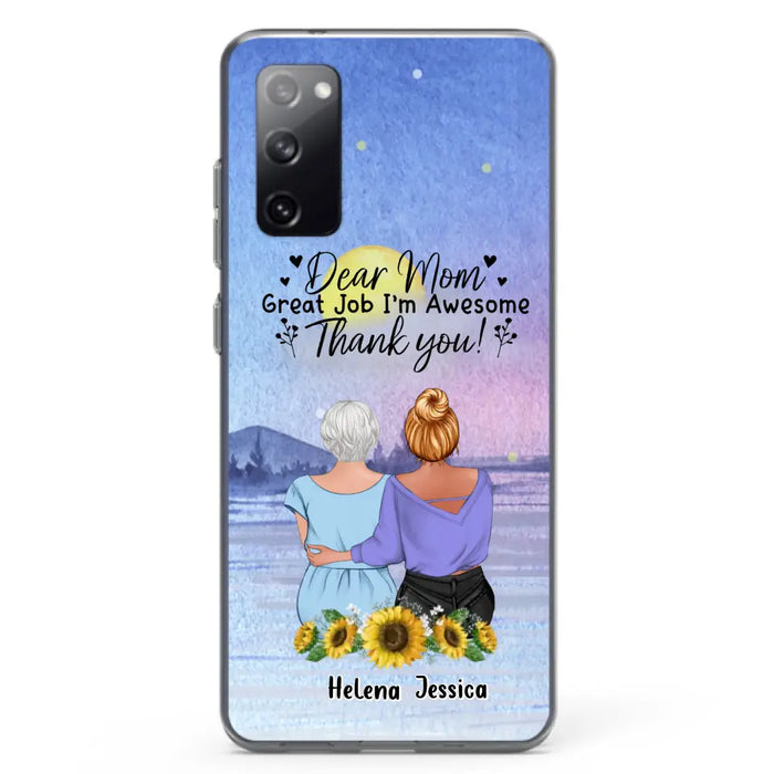 Custom Personalized Mom & Daughter Phone Case - Mother's Day Gift Idea From Daughter - Dear Mom Great Job I'm Awesome - Cases For iPhone/Samsung