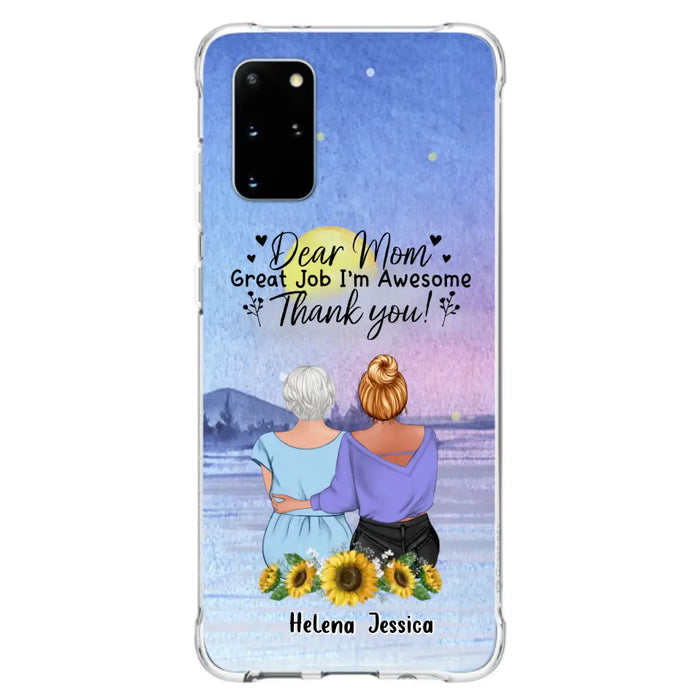 Custom Personalized Mom & Daughter Phone Case - Mother's Day Gift Idea From Daughter - Dear Mom Great Job I'm Awesome - Cases For iPhone/Samsung