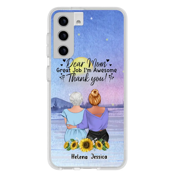 Custom Personalized Mom & Daughter Phone Case - Mother's Day Gift Idea From Daughter - Dear Mom Great Job I'm Awesome - Cases For iPhone/Samsung