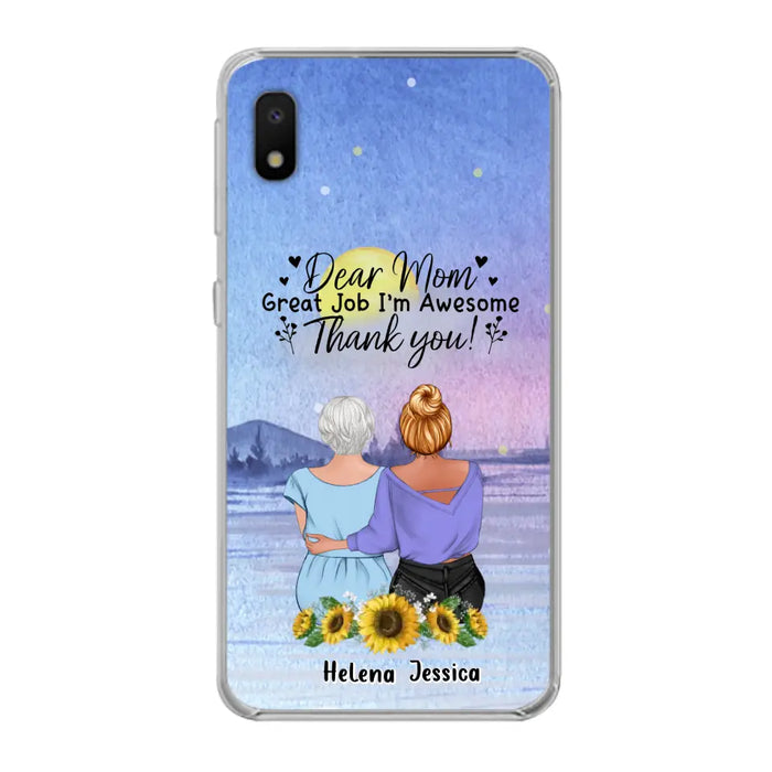 Custom Personalized Mom & Daughter Phone Case - Mother's Day Gift Idea From Daughter - Dear Mom Great Job I'm Awesome - Cases For iPhone/Samsung