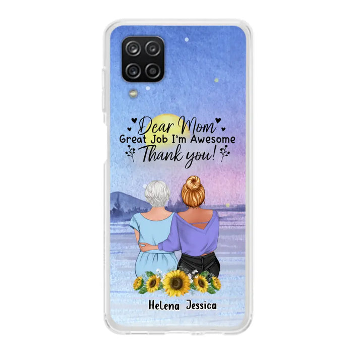 Custom Personalized Mom & Daughter Phone Case - Mother's Day Gift Idea From Daughter - Dear Mom Great Job I'm Awesome - Cases For iPhone/Samsung