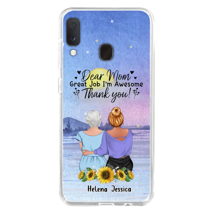 Custom Personalized Mom & Daughter Phone Case - Mother's Day Gift Idea From Daughter - Dear Mom Great Job I'm Awesome - Cases For iPhone/Samsung