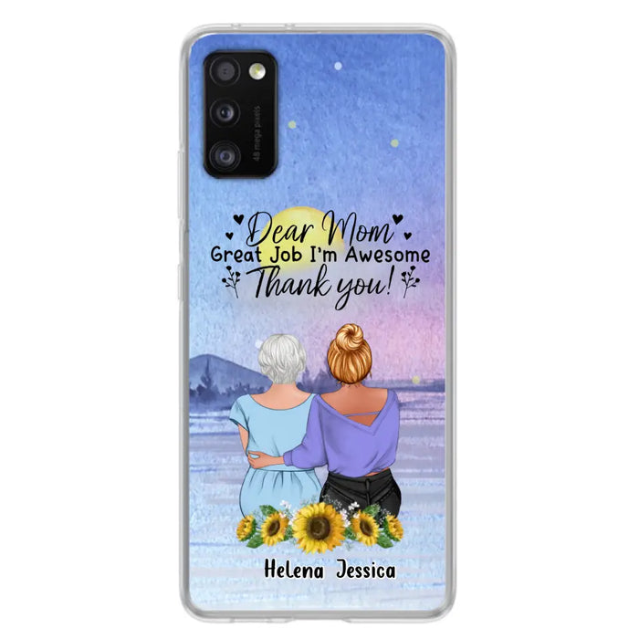 Custom Personalized Mom & Daughter Phone Case - Mother's Day Gift Idea From Daughter - Dear Mom Great Job I'm Awesome - Cases For iPhone/Samsung