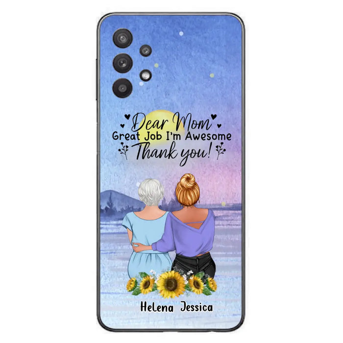 Custom Personalized Mom & Daughter Phone Case - Mother's Day Gift Idea From Daughter - Dear Mom Great Job I'm Awesome - Cases For iPhone/Samsung