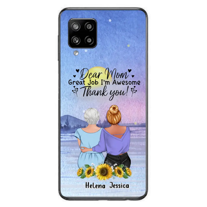 Custom Personalized Mom & Daughter Phone Case - Mother's Day Gift Idea From Daughter - Dear Mom Great Job I'm Awesome - Cases For iPhone/Samsung