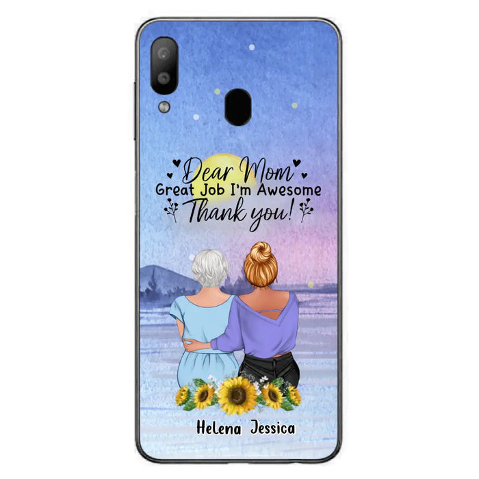 Custom Personalized Mom & Daughter Phone Case - Mother's Day Gift Idea From Daughter - Dear Mom Great Job I'm Awesome - Cases For iPhone/Samsung