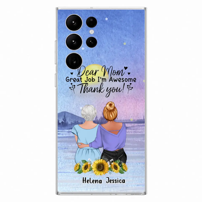 Custom Personalized Mom & Daughter Phone Case - Mother's Day Gift Idea From Daughter - Dear Mom Great Job I'm Awesome - Cases For iPhone/Samsung