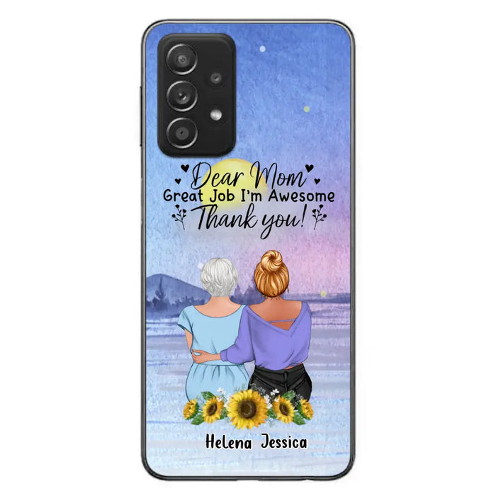 Custom Personalized Mom & Daughter Phone Case - Mother's Day Gift Idea From Daughter - Dear Mom Great Job I'm Awesome - Cases For iPhone/Samsung